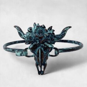 LAST ONE ☝️Boho Longhorn Rustic Patina Bangle Bracelet